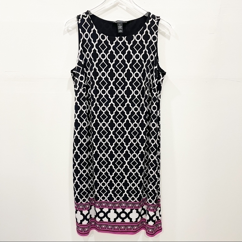 INC Sleeveless Printed Shift Dress Moroccan Window Print Size 0X